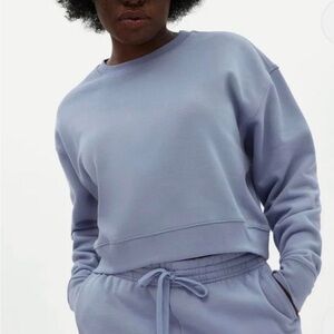 Girlfriend Collective sky blue sweat set